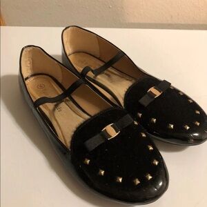 Eddie Marc Shoes Kids Size 5 New Black Slip On Flats